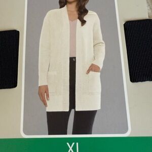 New Max & Mia Women's Ivory Open Front Cardigan XL